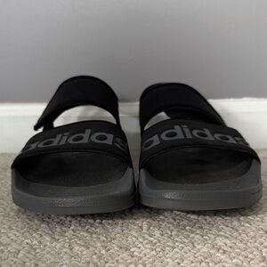 Adidas Black and Gray Slide Sandals
